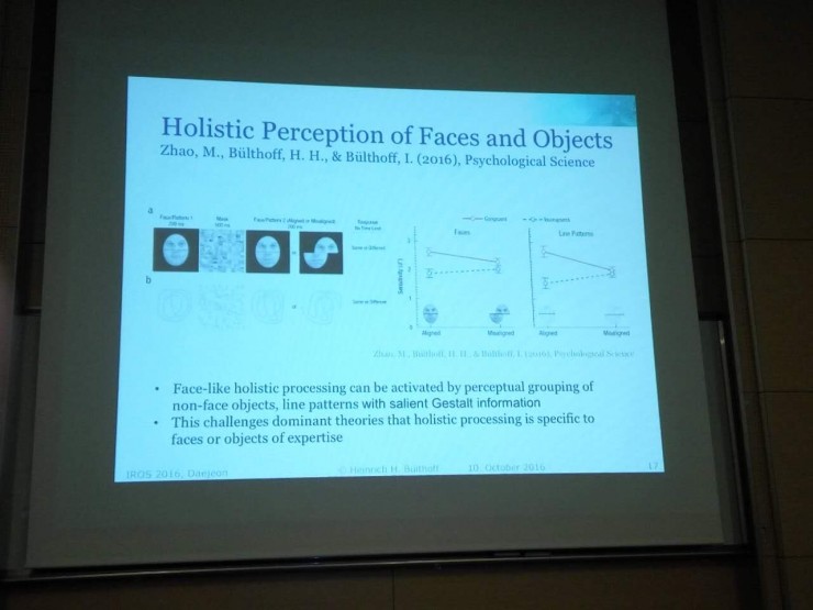 IROS 2016 | 德国Heinrich H Bulthoff教授:机器人能从人脑感知和认知中借鉴什么?