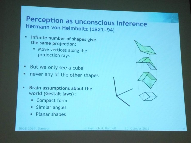IROS 2016 | 德国Heinrich H Bulthoff教授:机器人能从人脑感知和认知中借鉴什么?