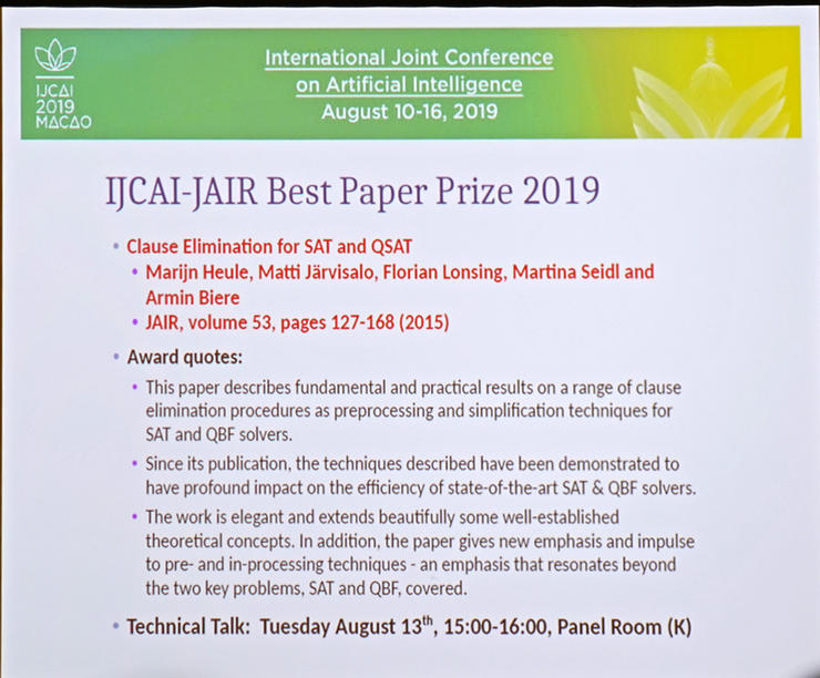 IJCAI 2019 今日开幕,十三个奖项依次揭晓